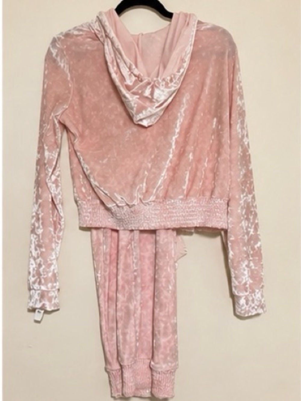 Velvet Hooded Lounge Set - Blush Pink